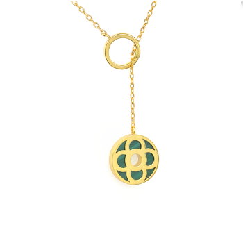 GOLD PLATED MALACHITE NECKLACE 