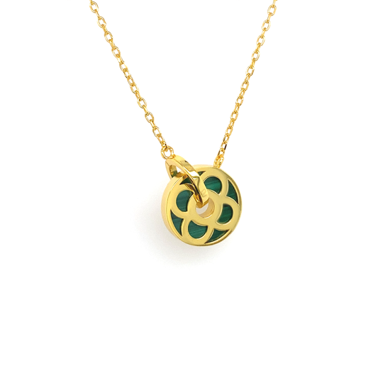 GOLD PLATED MALACHITE NECKLACE GOLD PLATED MALACHITE NECKLACE