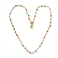  18k GOLD PLATED SILVER NECKLACE WITH COLORFUL ZIRCON STONES