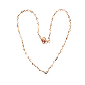 18k GOLD PLATED SILVER NECKLACE WITH ROSE GOLD , ZIRCON 18k GOLD PLATED SILVER NECKLACE WITH ROSE GOLD , ZIRCON