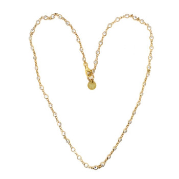 18k GOLD PLATED SILVER NECKLACE WITH ZIRCON 18k GOLD PLATED SILVER NECKLACE WITH ZIRCON