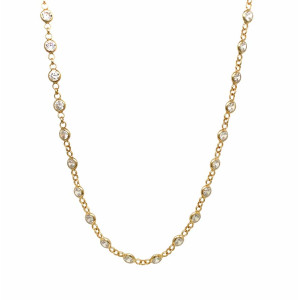18k GOLD PLATED SILVER NECKLACE WITH ZIRCON 