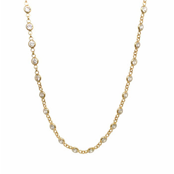18k GOLD PLATED SILVER NECKLACE WITH ZIRCON 