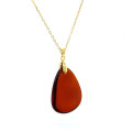 18k GOLD PLATED TEAR SHAPED AMBER CHAIN