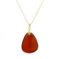 18k GOLD PLATED TEAR SHAPED AMBER CHAIN