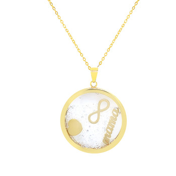 18K GOLD PLATEDMAMA CHAIN NECKLACE WITH HERT AND INFINITY SIGN 