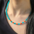 GOLD PLATED EMERALD NECKLACE WITH 5 PICE OF CORAL