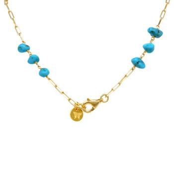 18k GOLD PLATED TURQUOISE NECKLACE