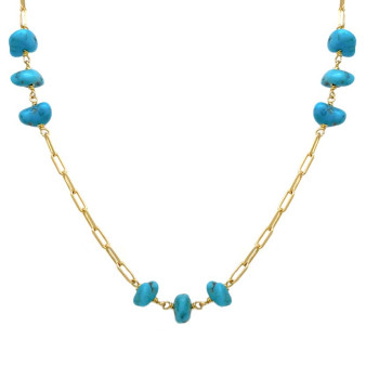 18k GOLD PLATED TURQUOISE NECKLACE
