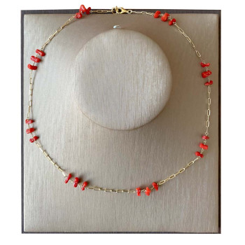 18k GOLD PLATED CORAL NECKLACE 
