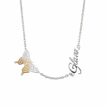 BUTTERFLY NECKLACE WITH SILVER GLANCE