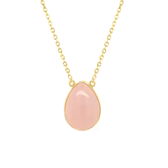PINK QUARTZ TEARDROP NECKLACE