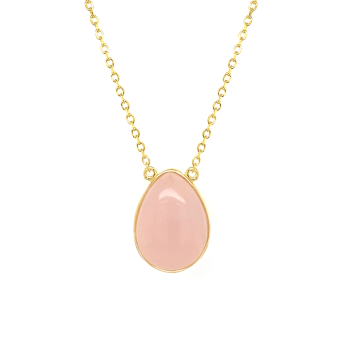 PINK QUARTZ TEARDROP NECKLACE