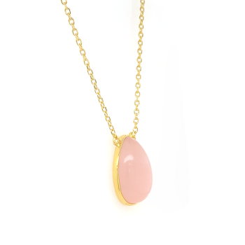 PINK QUARTZ TEARDROP NECKLACE