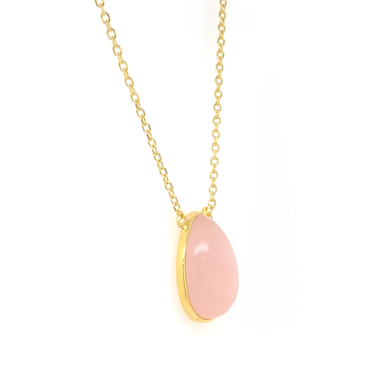 PINK QUARTZ TEARDROP NECKLACE