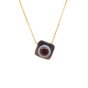 GOLD PLATED SOLIMANI AGATE NECKLACE 