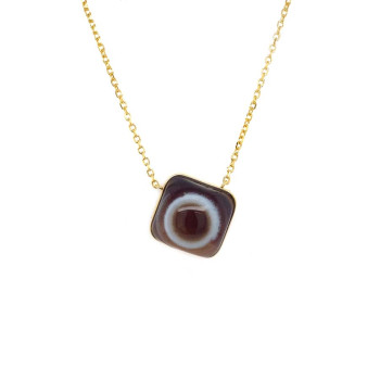 GOLD PLATED SOLIMANI AGATE NECKLACE 