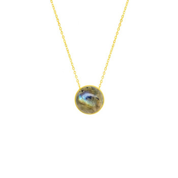 GOLD-PLATED SILVER CHAIN WITH A UNIQUE LABRADORITE STONE