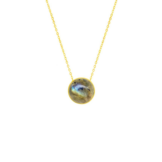 GOLD-PLATED SILVER CHAIN WITH A UNIQUE LABRADORITE STONE