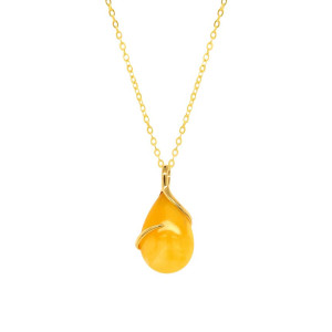 TEAR SHAPED AMBER NECKLACE