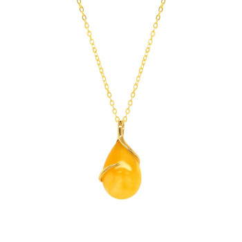 TEAR SHAPED AMBER NECKLACE