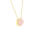 oval pink quartz necklace