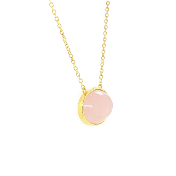 oval pink quartz necklace