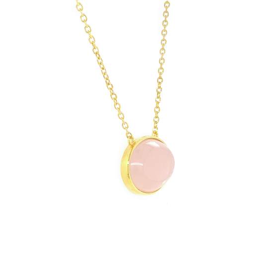 oval pink quartz necklace