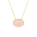 oval pink quartz necklace