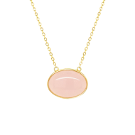 oval pink quartz necklace