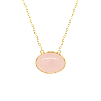 oval pink quartz necklace