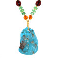 GOLD PLATED TURQUOISE NECKLACE WITH AMBER , HALOLITE , MALACHITE , TIGER-EYE , GREEN AGATE GOLD PLATED TURQUOISE NECKLACE WITH AMBER , HALOLITE , MALACHITE , TIGER-EYE , GREEN AGATE