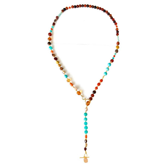 18k gold plated TURQUOISE NECKLACE WITH AMZONTE , CORAL , CITRINE , JASPER , AMBER , PEARLS AND AGATE 18k gold plated TURQUOISE NECKLACE WITH AMZONTE , CORAL , CITRINE , JASPER , AMBER , PEARLS AND AGATE
