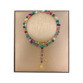 18k GOLD PLATED AMETHYST NECKLACE WITH GREEN AGATE , RED CORAL , PEARLS , CITRINE 18k GOLD PLATED AMETHYST NECKLACE WITH GREEN AGATE , RED CORAL , PEARLS , CITRINE