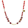 PEARL NECKLACE WITH RUBY AND COLORED TOURMALINE