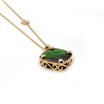 GOLD CHAIN 18K WITH AMONITE STONE