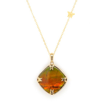 GOLD CHAIN 18K WITH AMONITE STONE