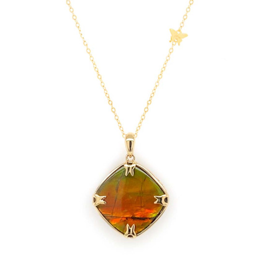 GOLD CHAIN 18K WITH AMONITE STONE