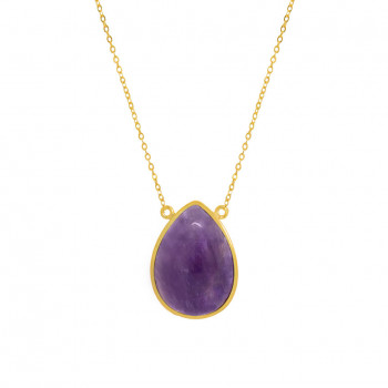 AMETHYST TEARDROP NECKLACE