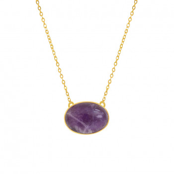 oval amethyst necklace