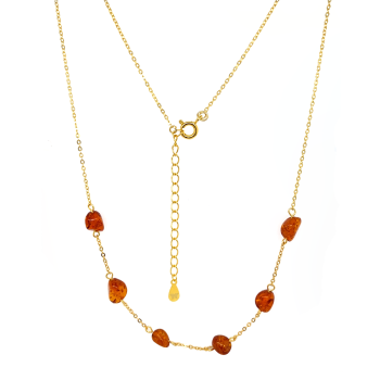 GOLD PLATED AMBER NECKLACE