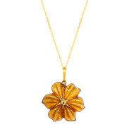 GOLD PLATED AMBER NECKLACE