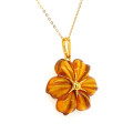 GOLD PLATED AMBER NECKLACE