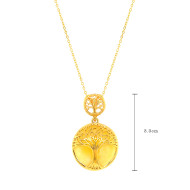 GOLD PLATED TREE LIFE AMBER NECKLACE