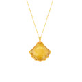 GOLD PLATED AMBER NECKLACE