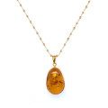 18K GOLD PLATED AMBER NECKLACE 18K GOLD PLATED AMBER NECKLACE