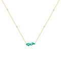 GOLD PLATED ( HUB ) NICKLACE WITH GREEN AGATE AND PEARLS .