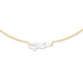 GOLD PLATED ( HUB ) NICKLACE WITH WHITE SEASHILL AND PEARLS .