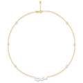 GOLD PLATED ( HUB ) NICKLACE WITH WHITE SEASHILL AND PEARLS .