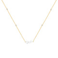 GOLD PLATED ( HUB ) NICKLACE WITH WHITE SEASHILL AND PEARLS .
